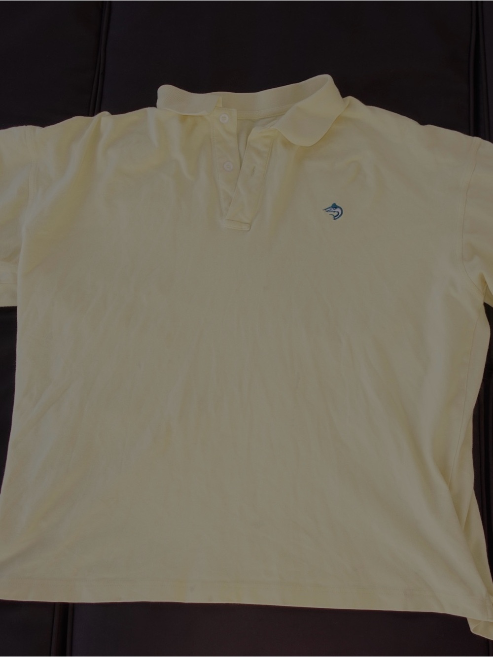 Tommy Bahama Pale Yellow Polo with Blue Fish Logo